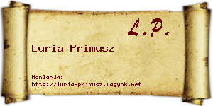 Luria Primusz névjegykártya